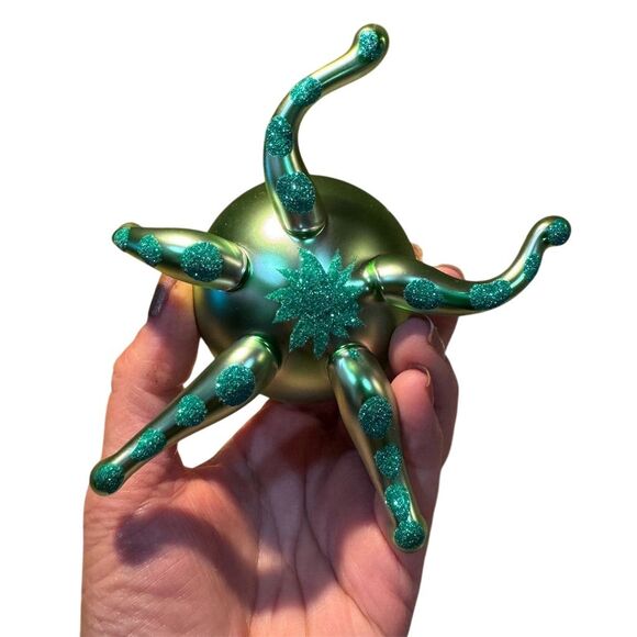 Christopher Radko Wally Squid Octopus Glass Christmas Ornament 5" Green - Picture 7 of 7
